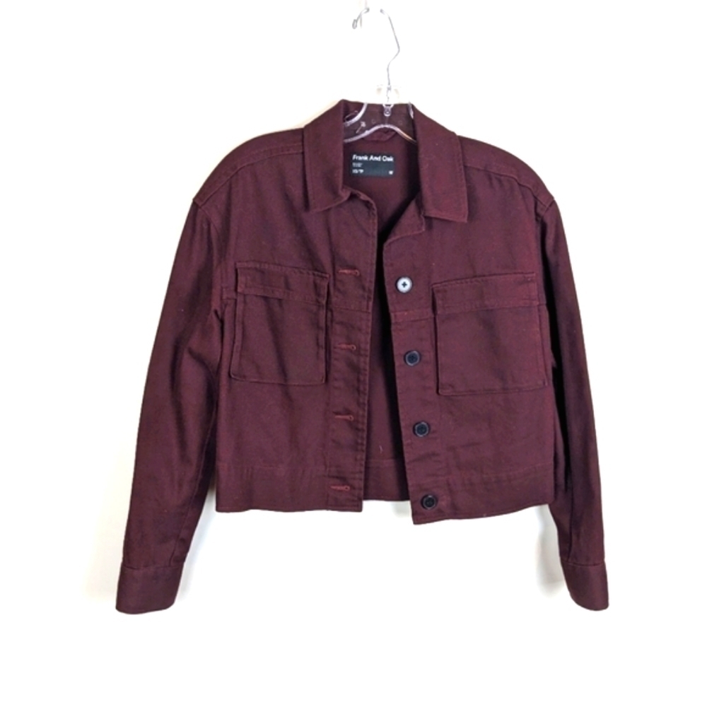Frank and Oak Burgundy Denim Jacket X Small XS